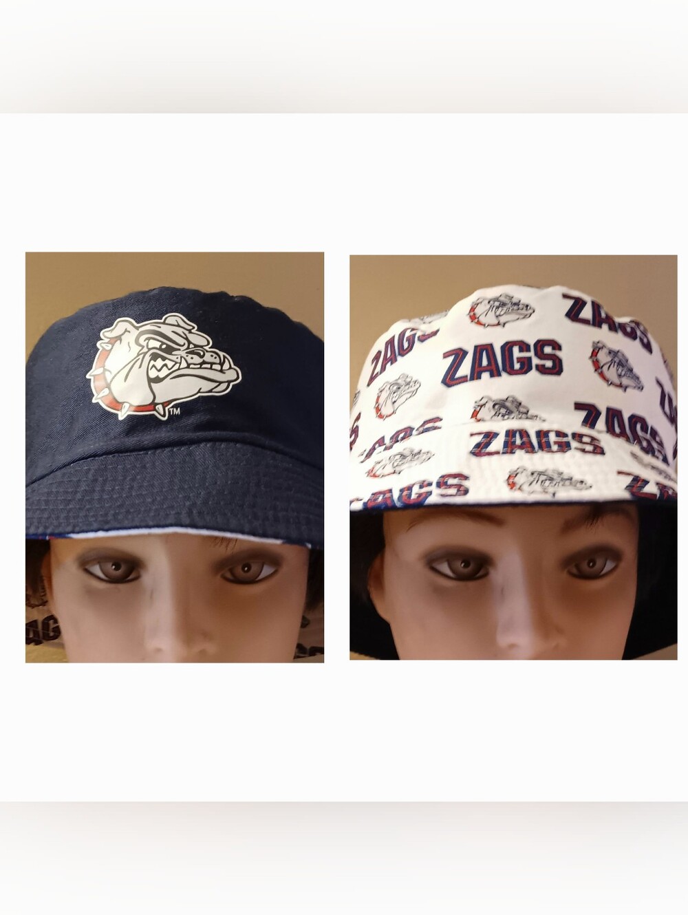 Gonzaga Bulldogs Bucket Hat Reversible NEW nwot college basketball